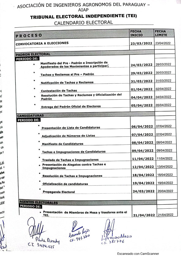 Noticias AIAP Ya se encuentra disponible el Calendario Electoral y la Resolución N°1/2022 del TEI